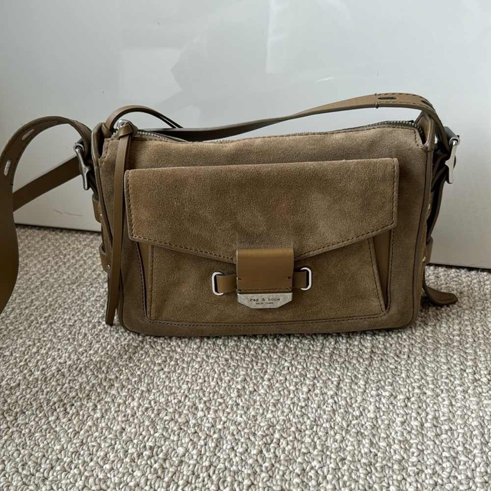 Rag & Bone Field Bag - small - olive suede